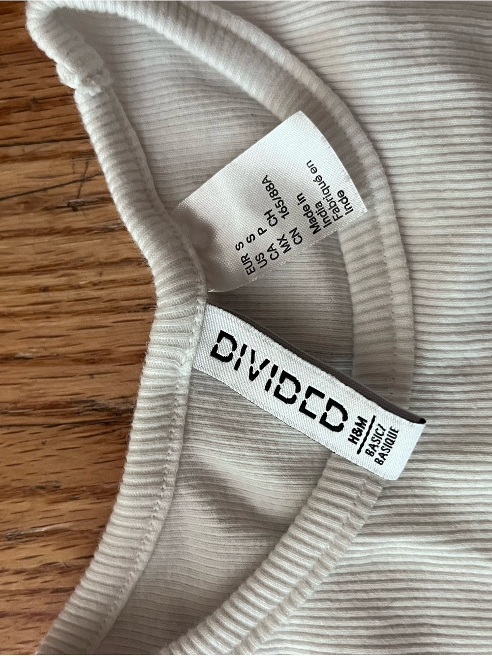 Divided White Ribbed baby tee